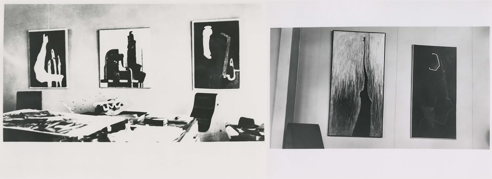 Black and white photos of Clyfford Still's art