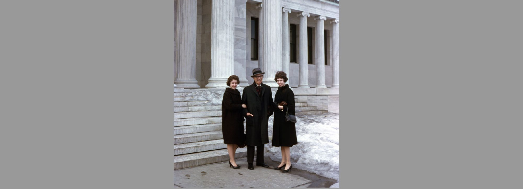 Sandra Still, Clyfford Still, and Diane Still at the Albright-Knox Art Gallery, Buffalo, New York, 1962.