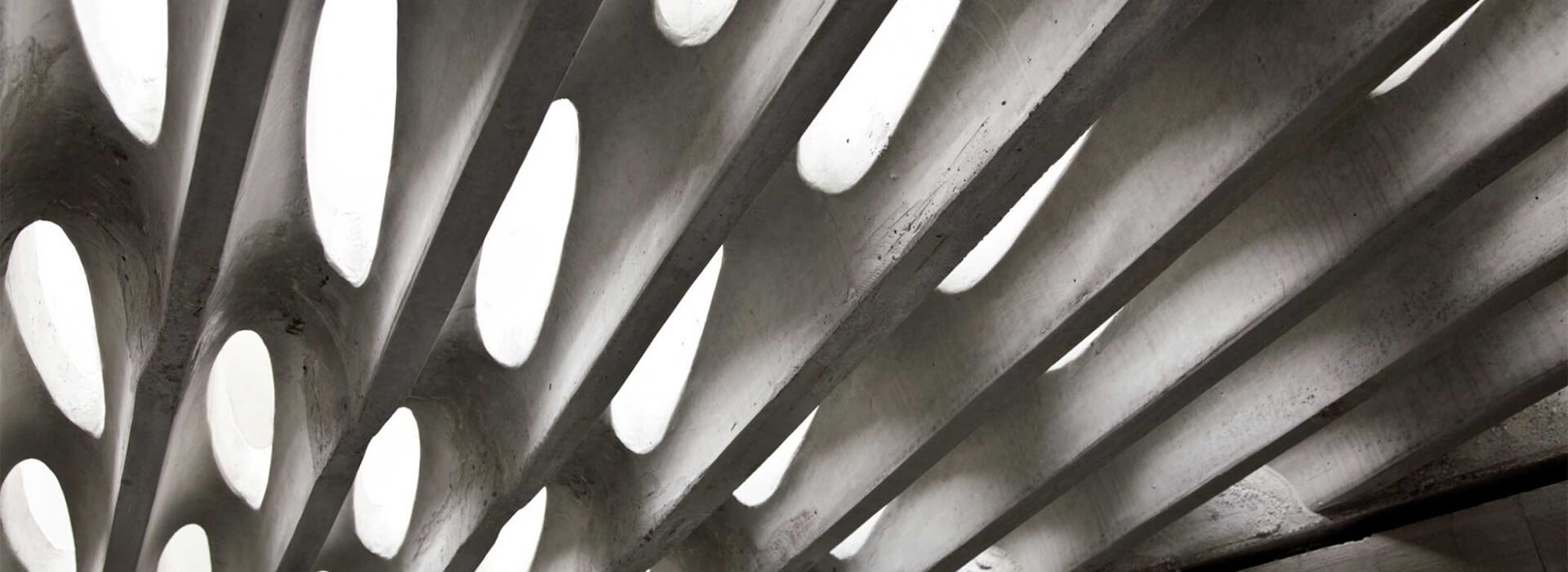 Closeup image of the concrete ceiling at the Clyfford Still Museum