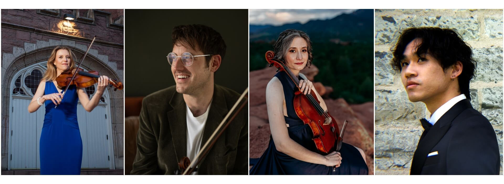 Four string quartet members