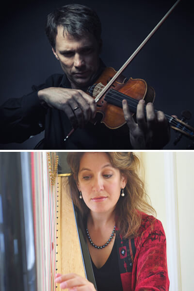 Erik Peterson, violin, and Rachel Ellins, harp