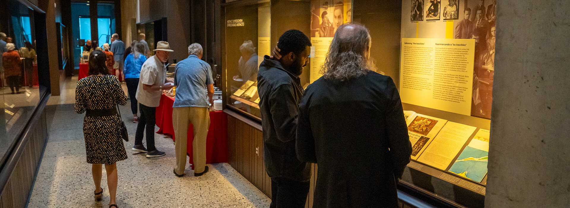 People line up for a party buffet