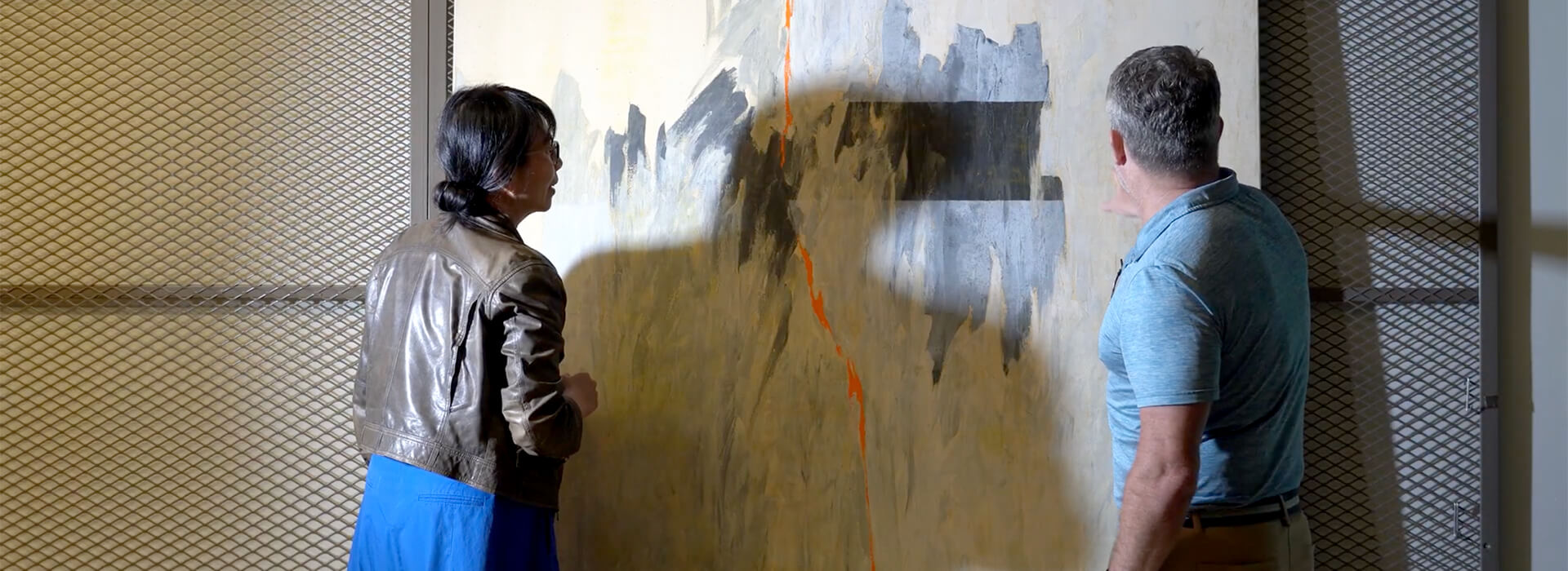 Joyce Tsai and James Squires in the Clyfford Still Museum Conservation Lab