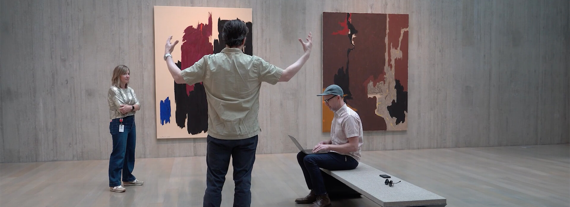 Bailey, Michael, and Ben in gallery 6