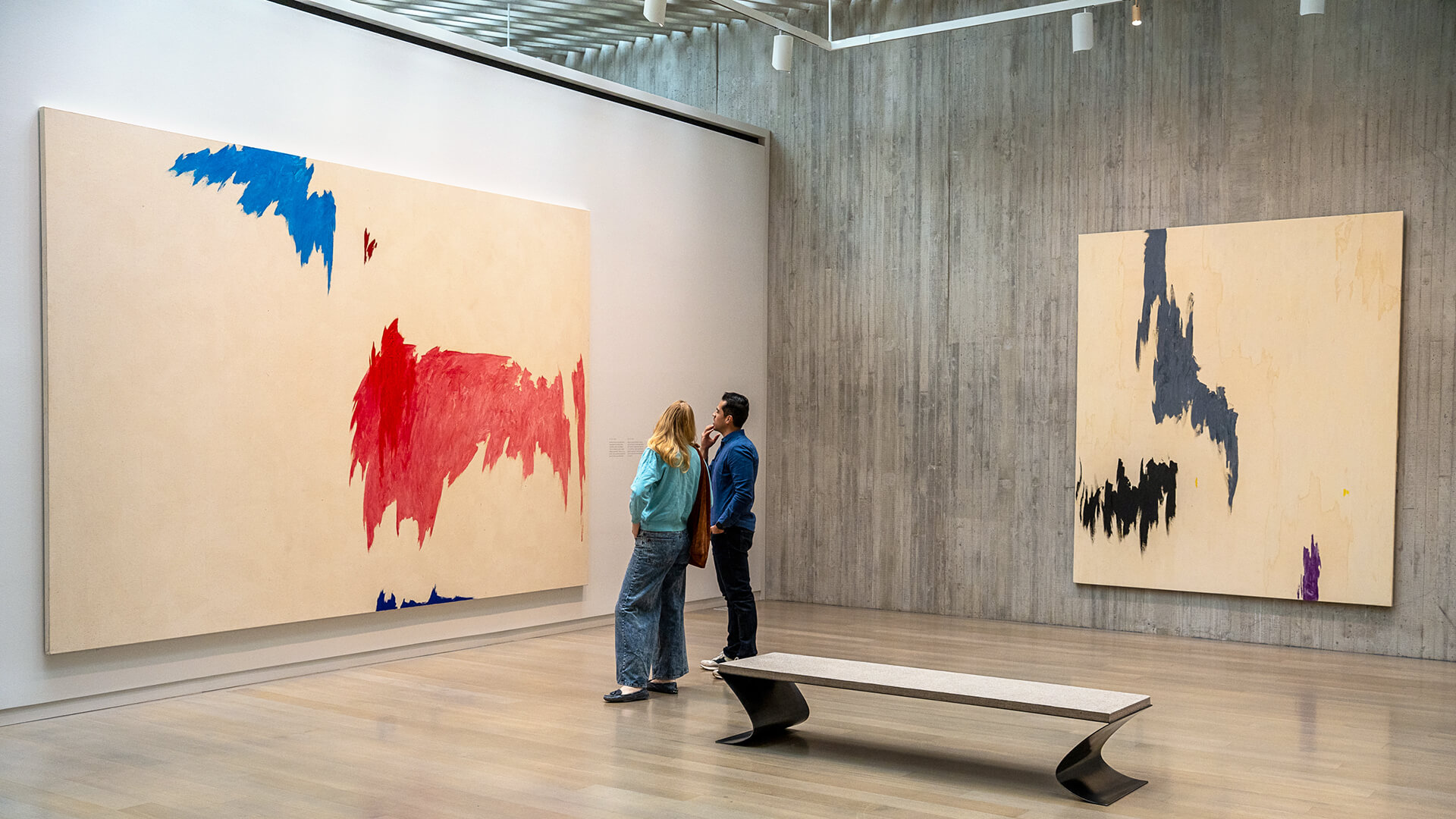 Visitors in Gallery 6 at the Clyfford Still Museum